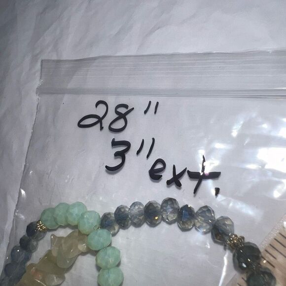 Chunky Natural Stone and Beaded Y Fringe Necklace - Picture 11 of 11